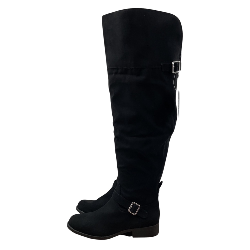 Sun + Stone Anyaa Black Over The Knee Wide Calf Boots Womens 7.5M F42199